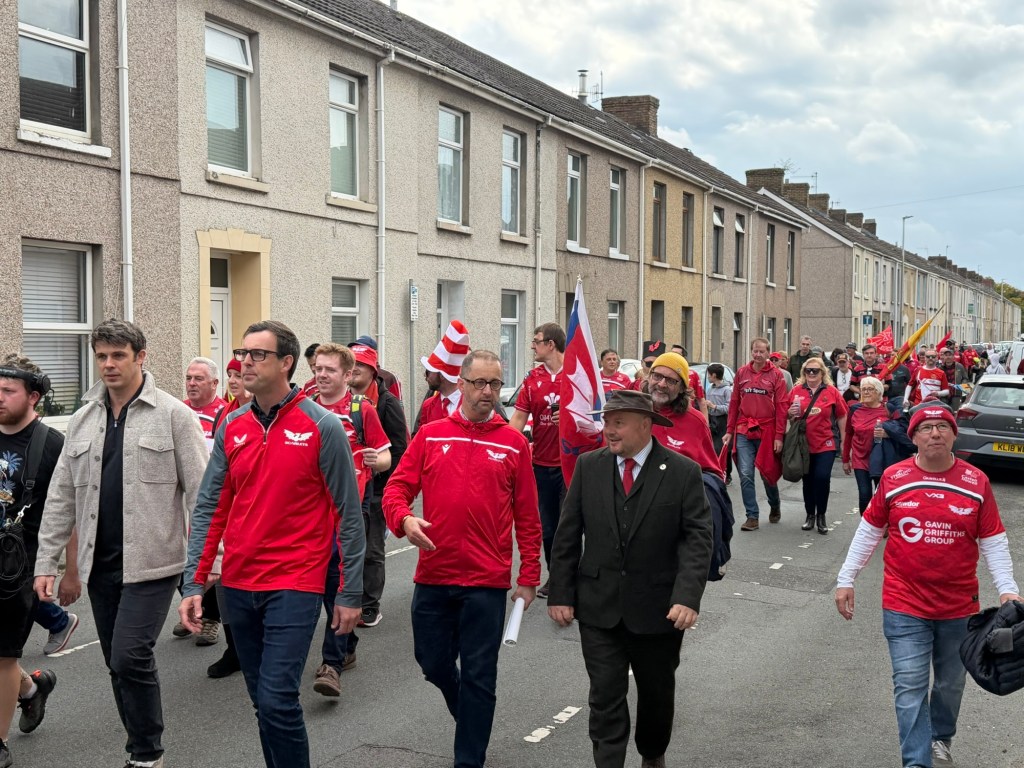 Thousands march through Llanelli in support of the Scarlets, highlighting the club’s importance to the economy, culture and identity of west Wales.